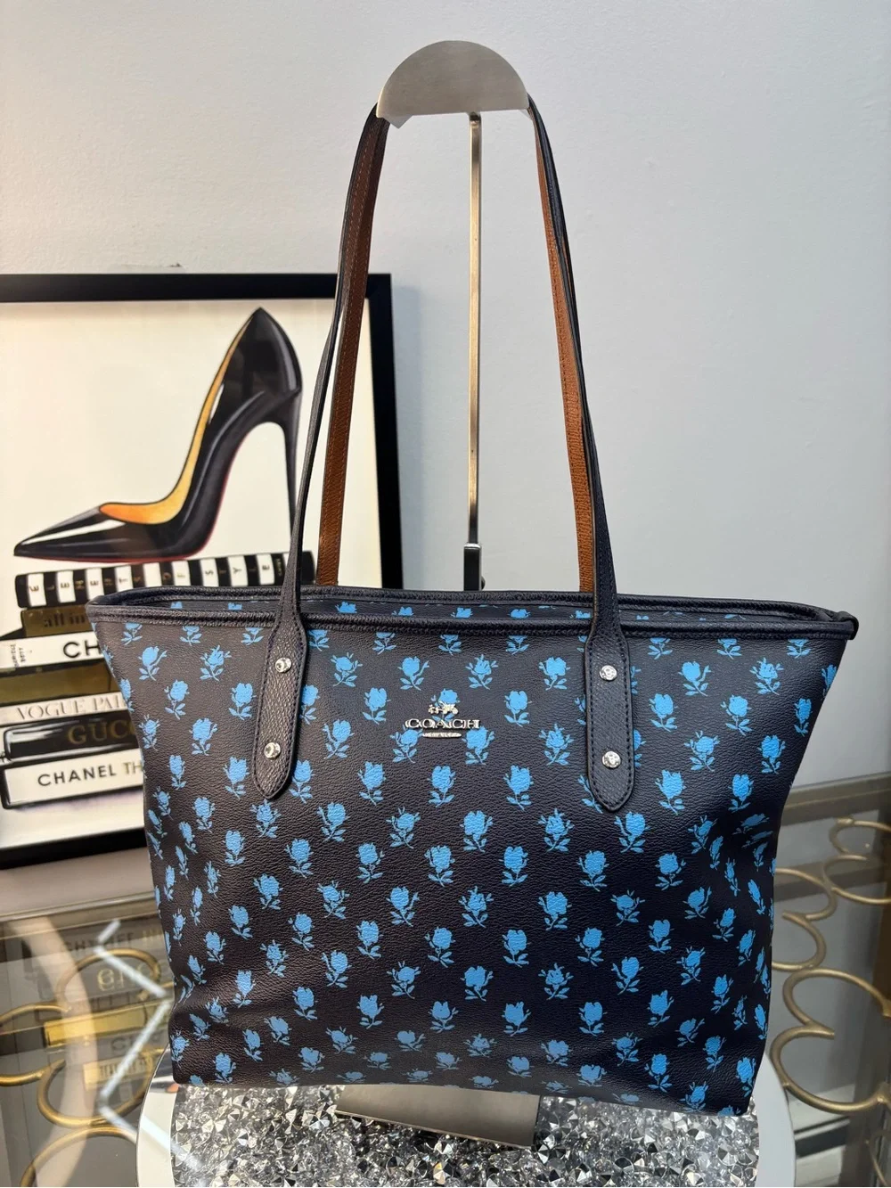 Coach City Zip Tote • Badlands Floral Print • 2016 • Gold Hardware • EUC